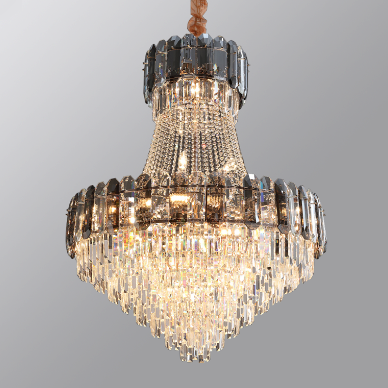 Light luxury postmodern simple hardware living room dining room villa Crystal Chandelier D1531