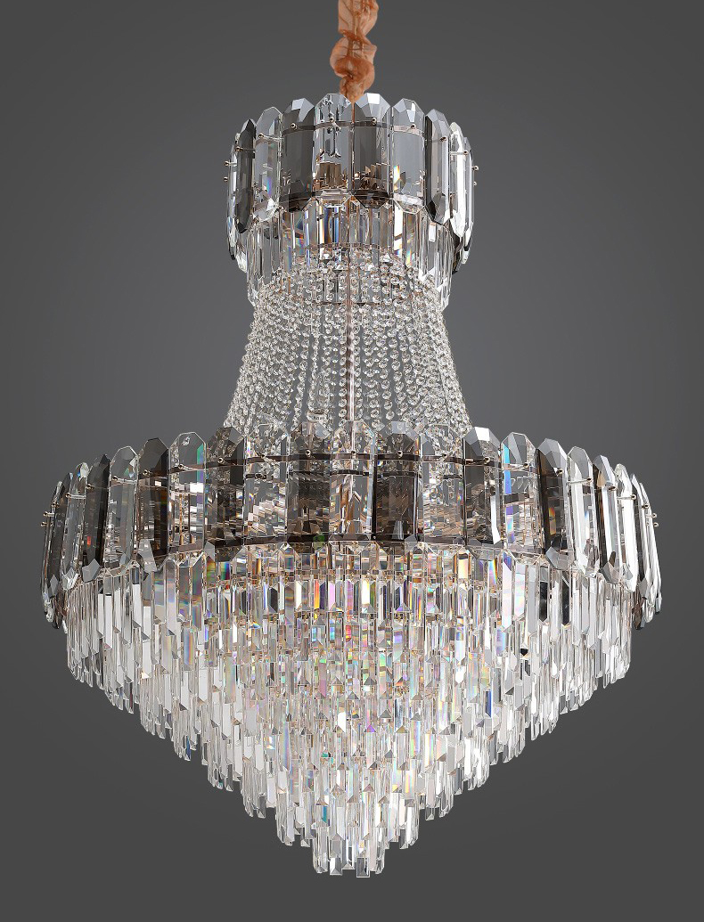 Light luxury postmodern simple hardware living room dining room villa Crystal Chandelier D1531