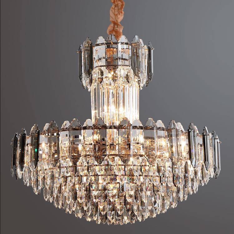 Light luxury postmodern simple hardware living room dining room Crystal Chandelier D1521