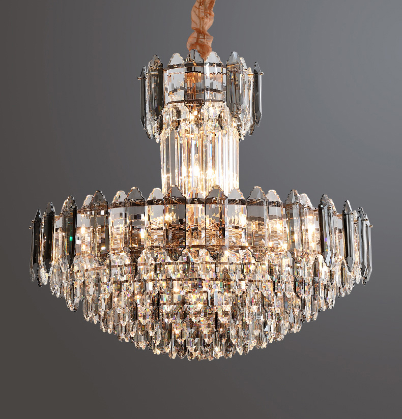 Light luxury postmodern simple hardware living room dining room Crystal Chandelier D1521