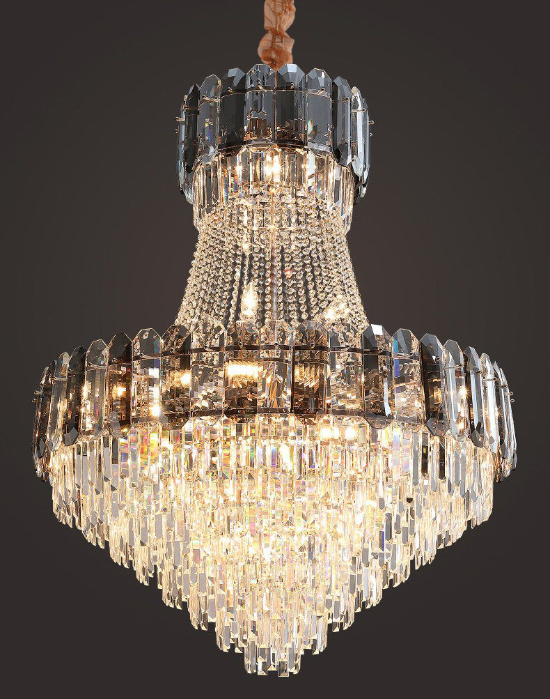 Light luxury postmodern simple hardware living room dining room villa Crystal Chandelier D1531