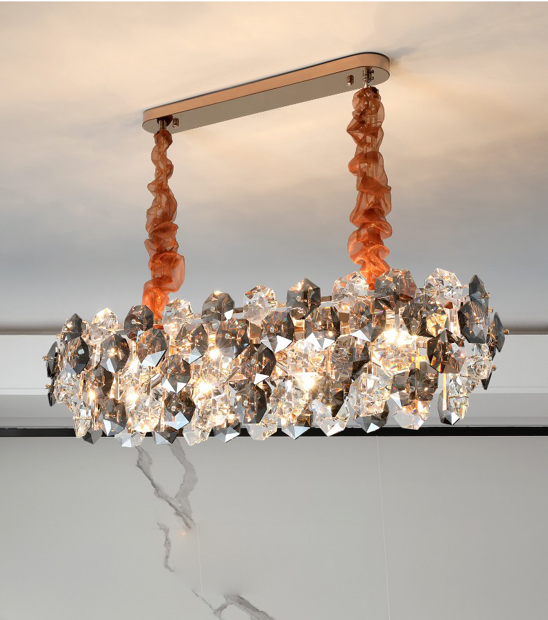 Light luxury post modern simple living room bedroom restaurant hardware crystal chandelier D1548