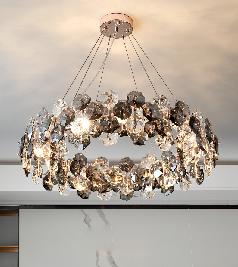 Light luxury post modern simple living room bedroom restaurant hardware crystal chandelier D1548