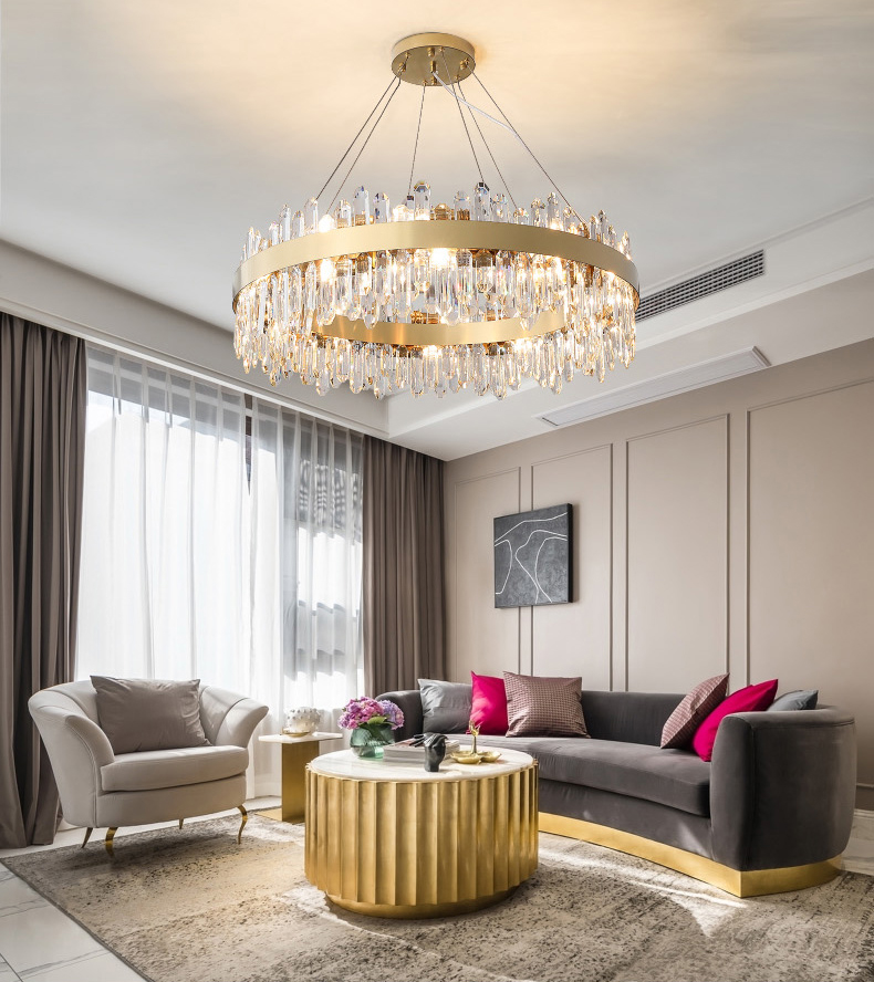 Light luxury postmodern simple living room dining room bedroom Crystal Chandelier D1537