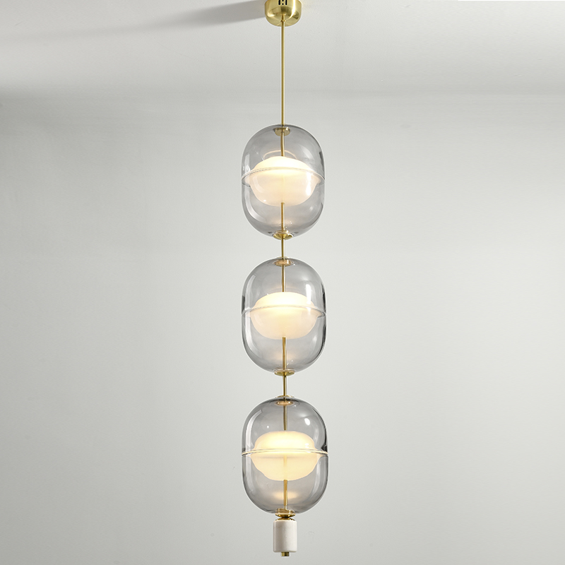 Nordic simple postmodern glass marble creative living room dining room Chandelier P5139