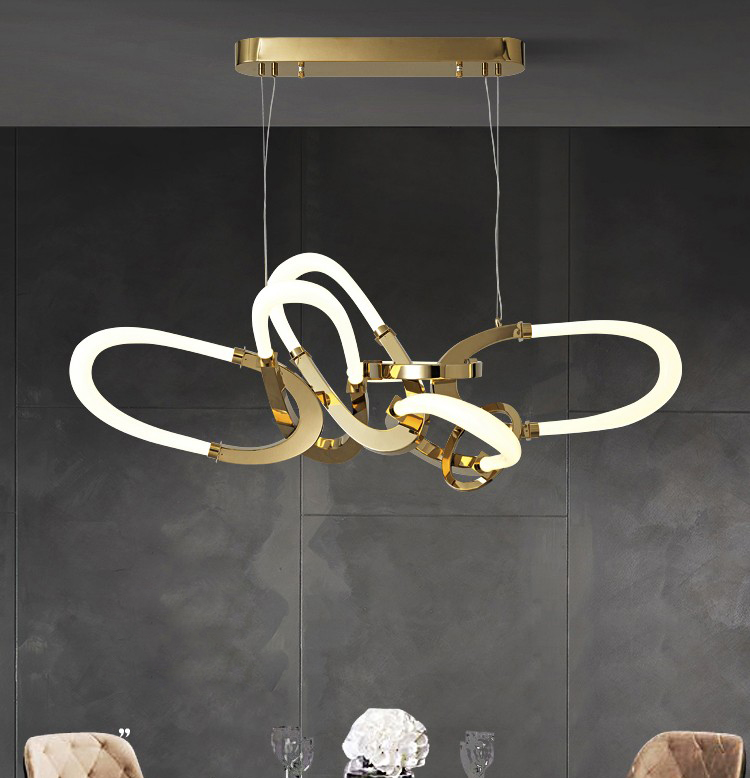 Nordic simple postmodern glass tube creative living room dining room Chandelier D9650