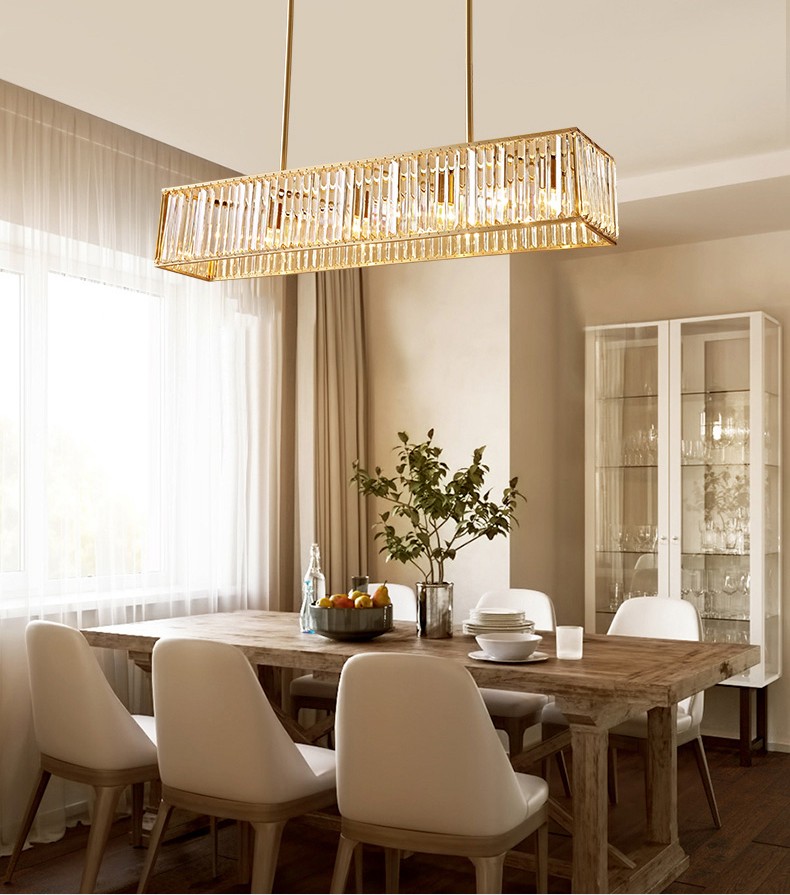 Light luxury creative postmodern living room dining room copper crystal chandelier D5837