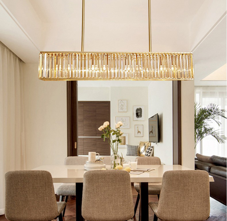 Light luxury creative postmodern living room dining room copper crystal chandelier D5837