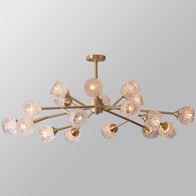 Light luxury creative postmodern restaurant living room copper crystal chandelier D5207