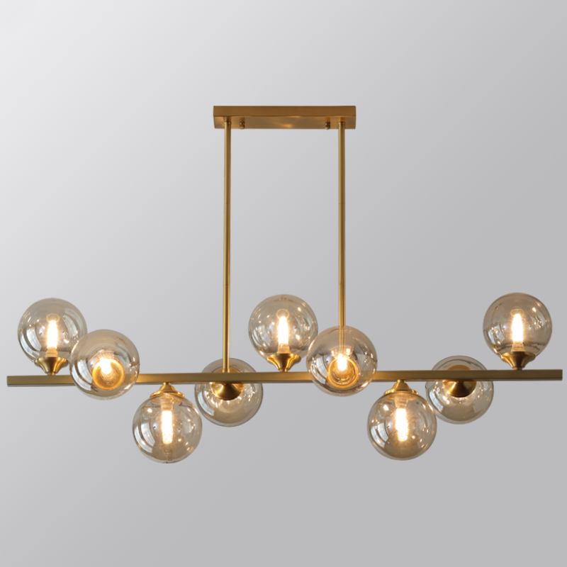 Creative postmodern living room dining room all copper glass chandelier  D5826008