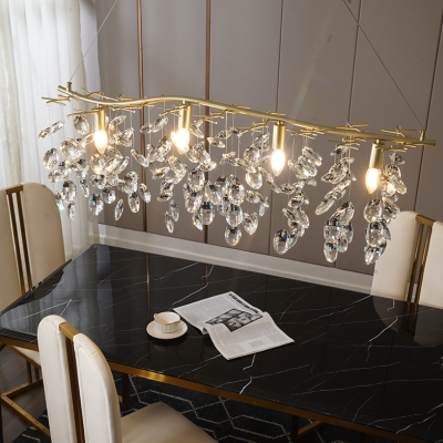 Creative postmodern living room dining room all copper glass chandelier D5745