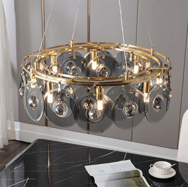 Light luxury creative postmodern all copper crystal living room dining room Chandelier P1169