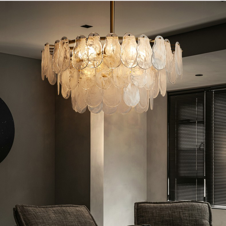 Light luxury creative post-modern iron glass living room dining room Chandelier P5807