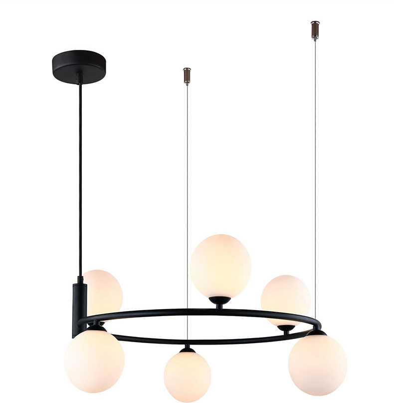 Light luxury creative postmodern iron glass ball living room dining room Chandelier P5806