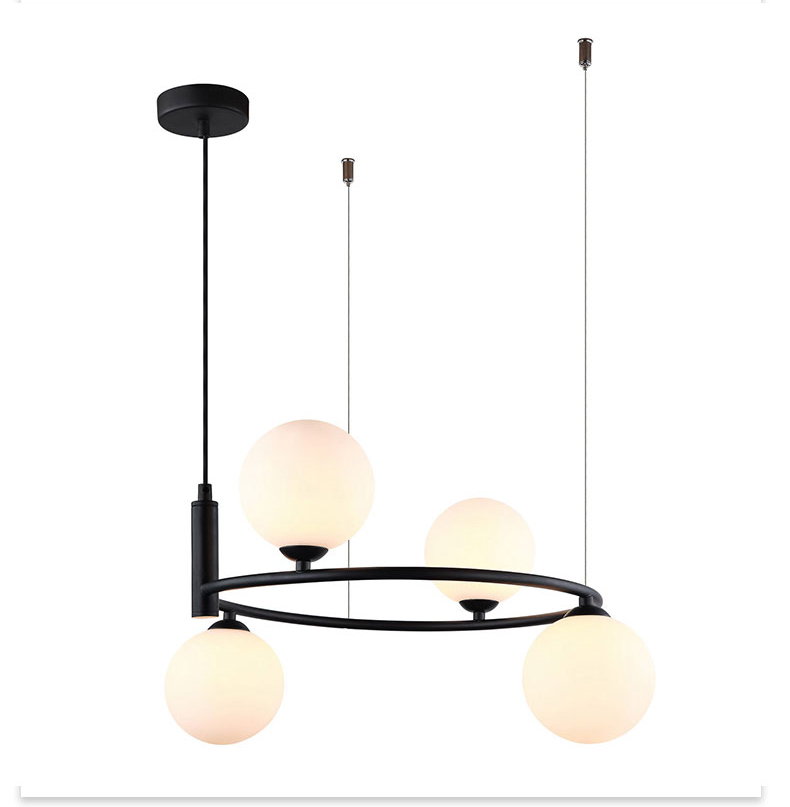 Light luxury creative postmodern iron glass ball living room dining room Chandelier P5806