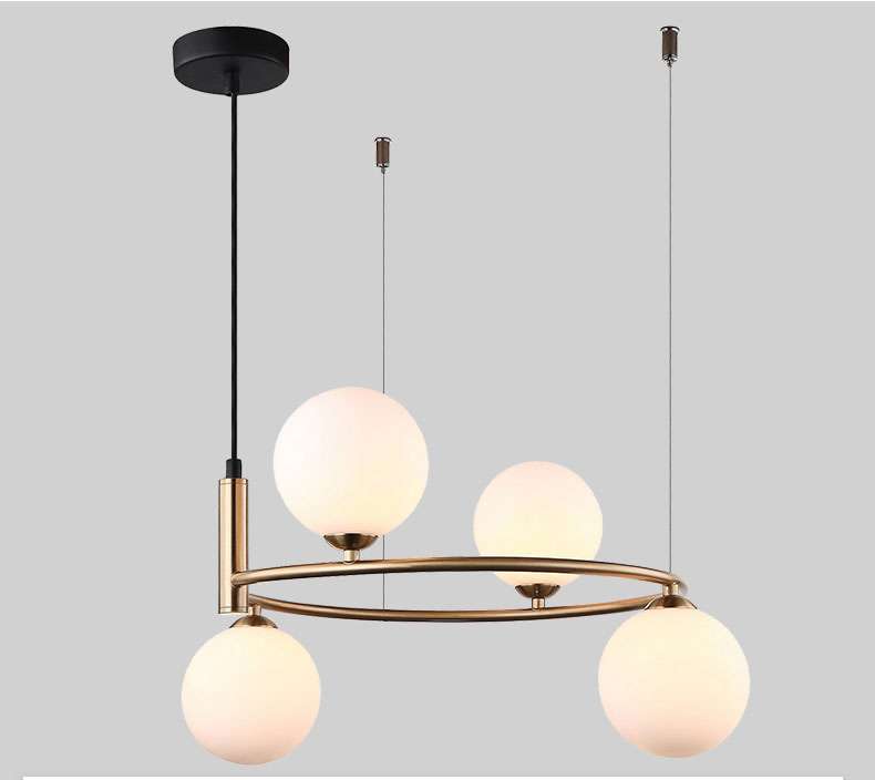 Light luxury creative postmodern iron glass ball living room dining room Chandelier P5806