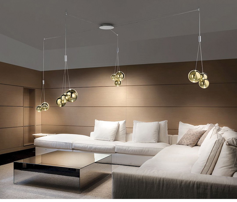 Living room dining room bedroom modern Nordic art glass ball Chandelier P001