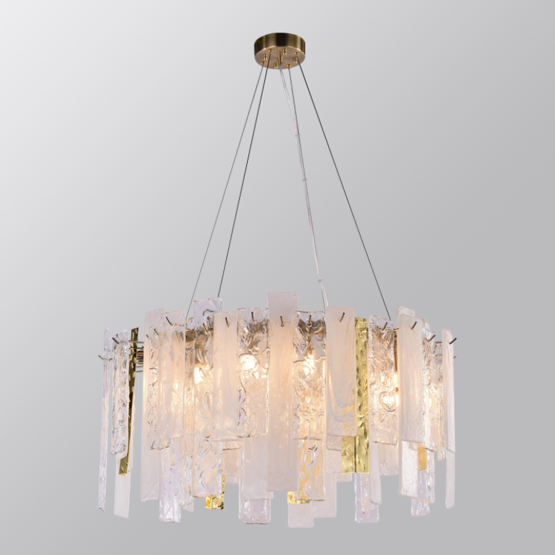 Light luxury postmodern all copper restaurant living room glass chandelier D20581