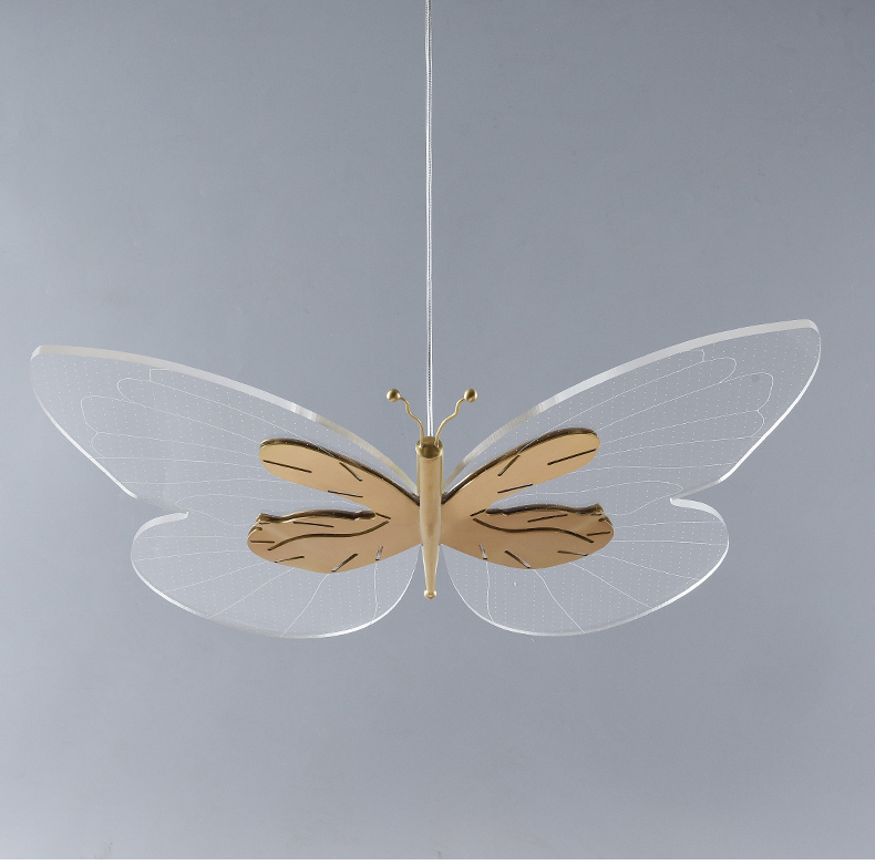 Modern creative all copper living room dining room acrylic butterfly Chandelier P5655