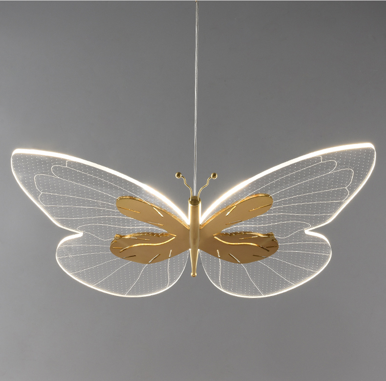 Modern creative all copper living room dining room acrylic butterfly Chandelier P5655