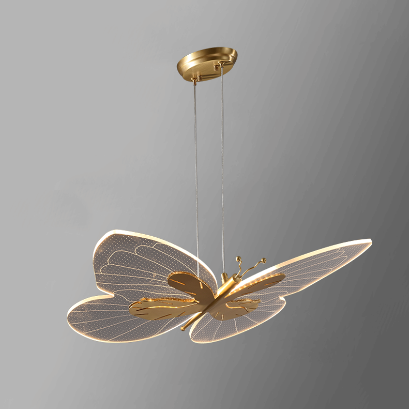 Modern creative all copper living room dining room acrylic butterfly Chandelier P5655