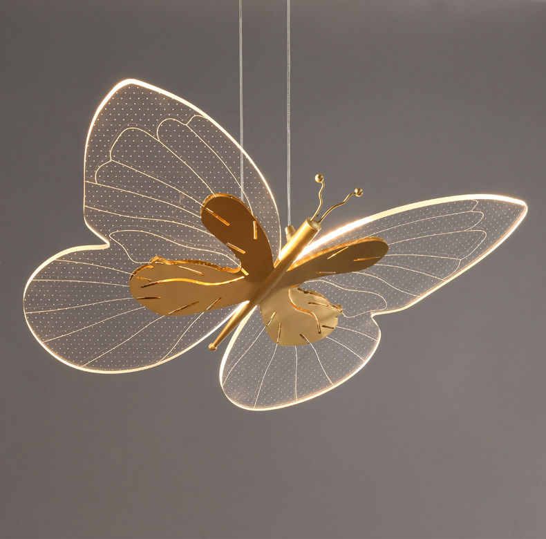 Modern creative all copper living room dining room acrylic butterfly Chandelier P5655