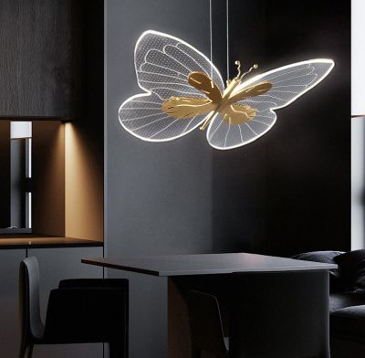 Modern creative all copper living room dining room acrylic butterfly Chandelier P5655