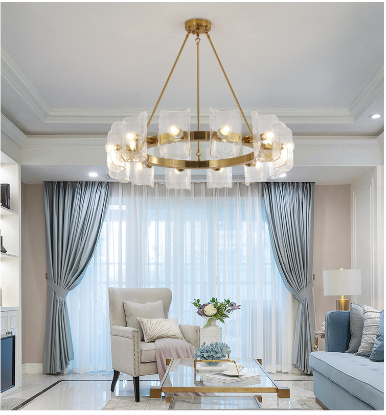 Modern retro creative living room dining room glass chandelier P5702