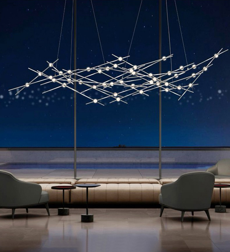 Engineering custom modern creative living room dining room iron acrylic led Chandelier D5390