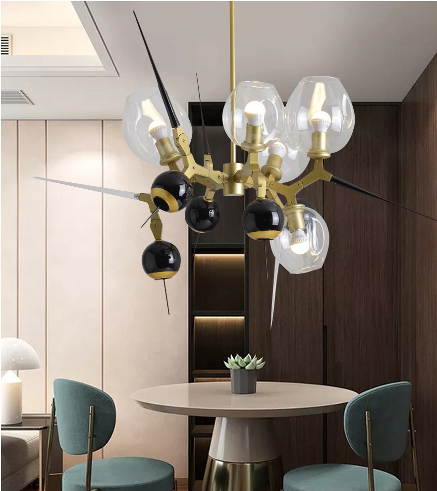 Modern creative glass living room dining room bedroom led Chandelier D090