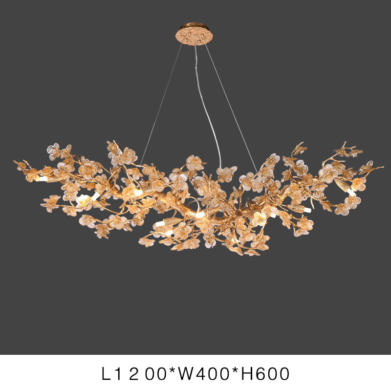 Copper flower branch Nordic classic design living room dining room Chandelier D9916