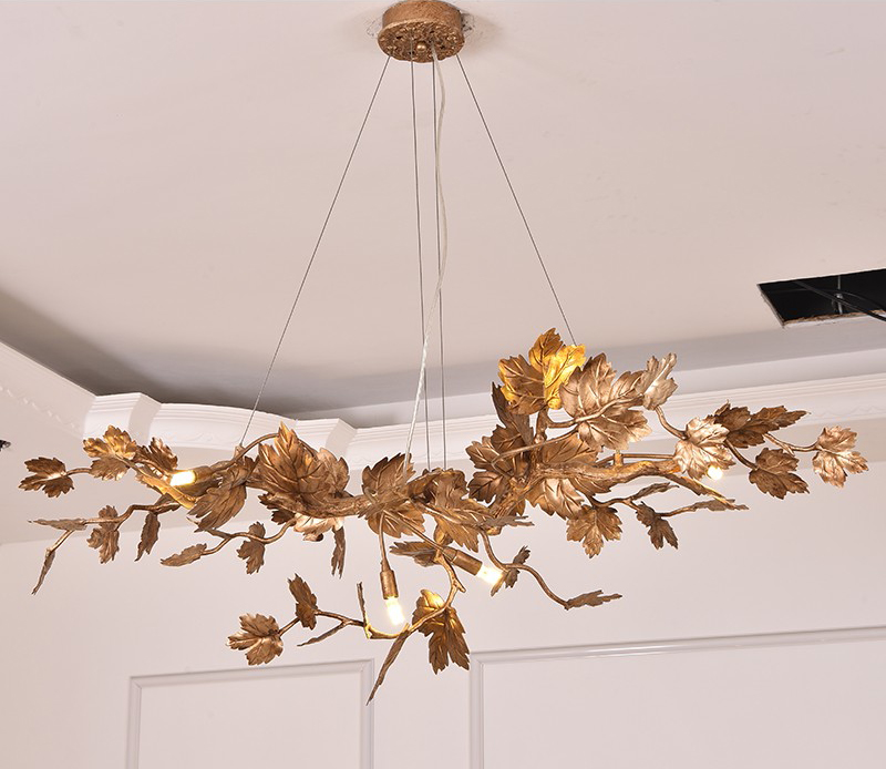 Copper maple leaf branch Nordic classic design living room dining room Chandelier D9878