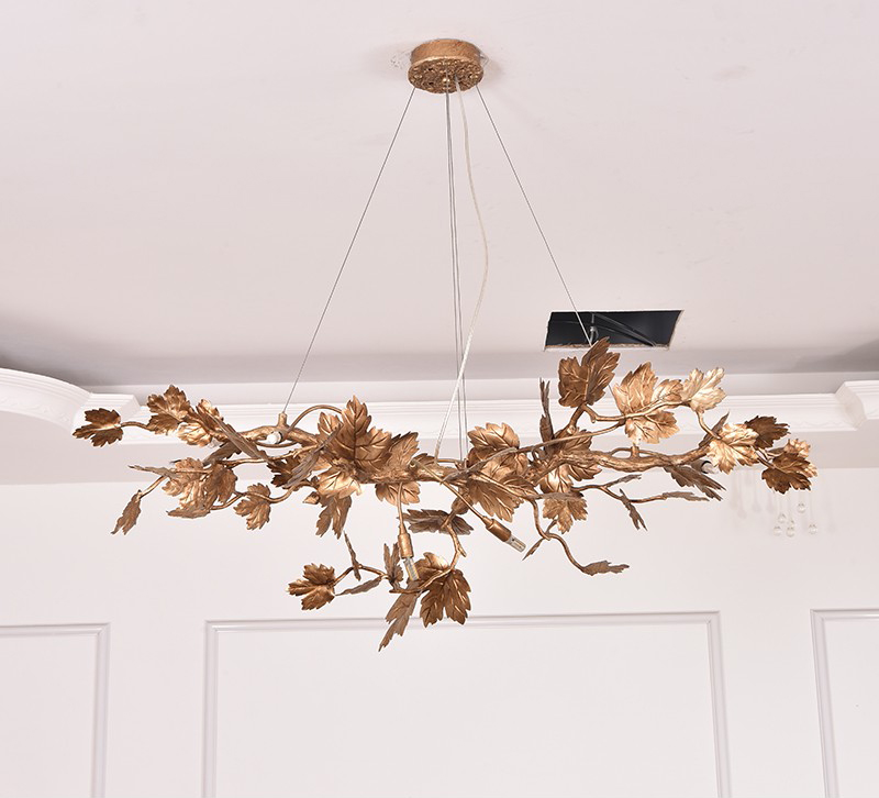 Copper maple leaf branch Nordic classic design living room dining room Chandelier D9878