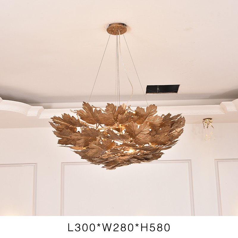 Copper maple leaf branch Nordic art design living room dining room Chandelier D9878