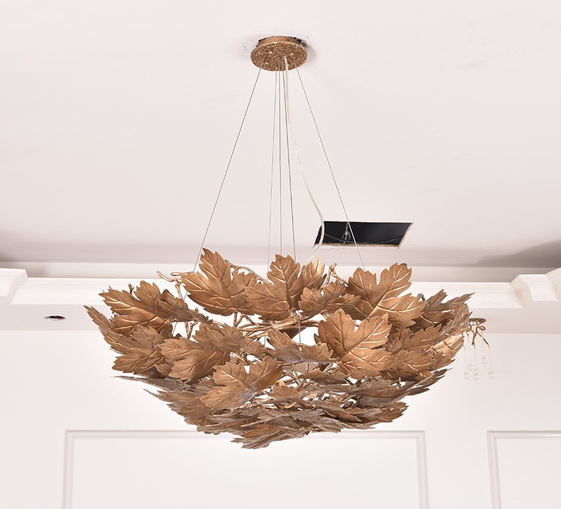 Copper maple leaf branch Nordic art design living room dining room Chandelier D9878