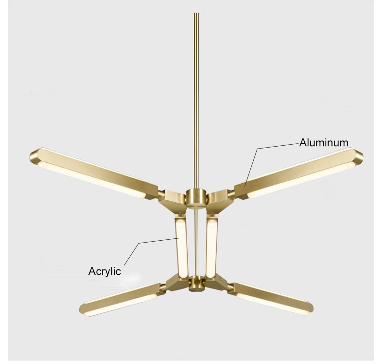 Nordic simple aluminum acrylic living room Chandelier D5564