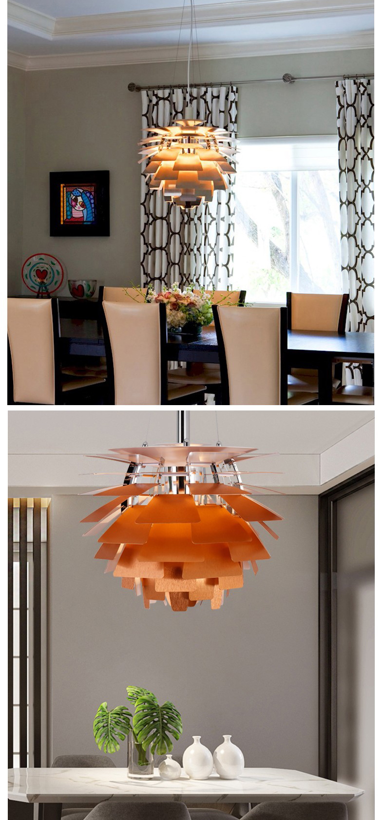 Aluminum Nordic simple pinecone led restaurant Chandelier P5374