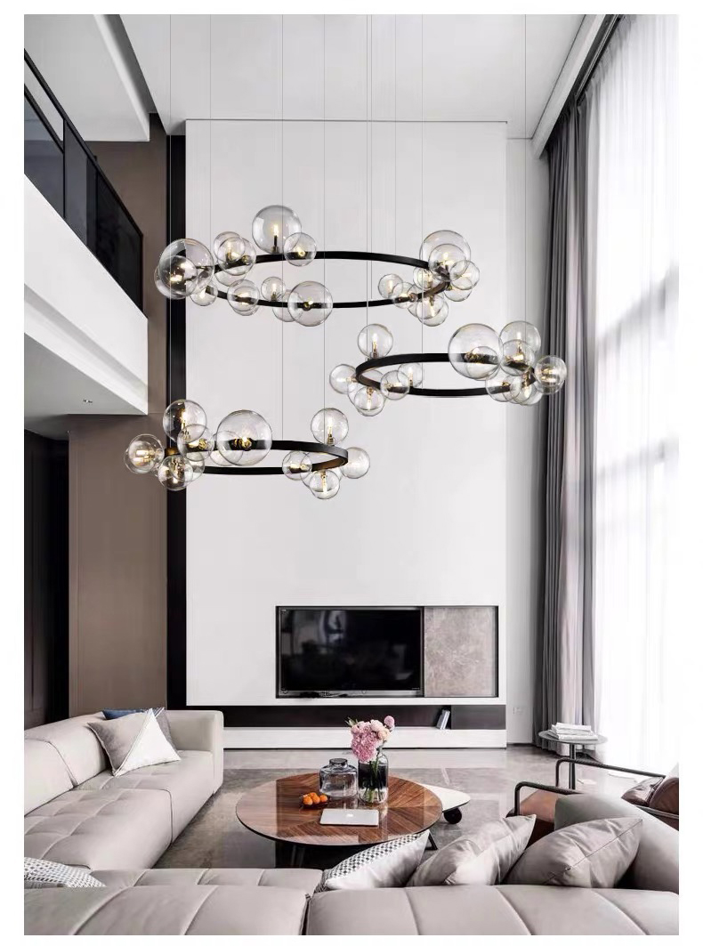 Modern simple art glass ball living room dining room led Chandelier P5660