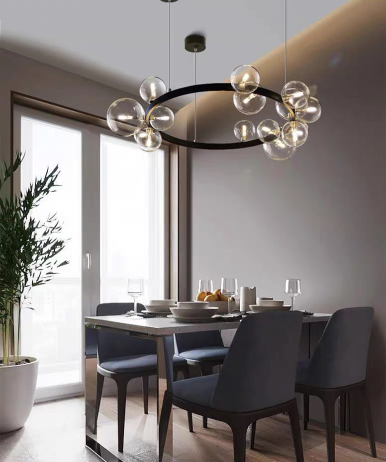 Modern simple art glass ball living room dining room led Chandelier P5660