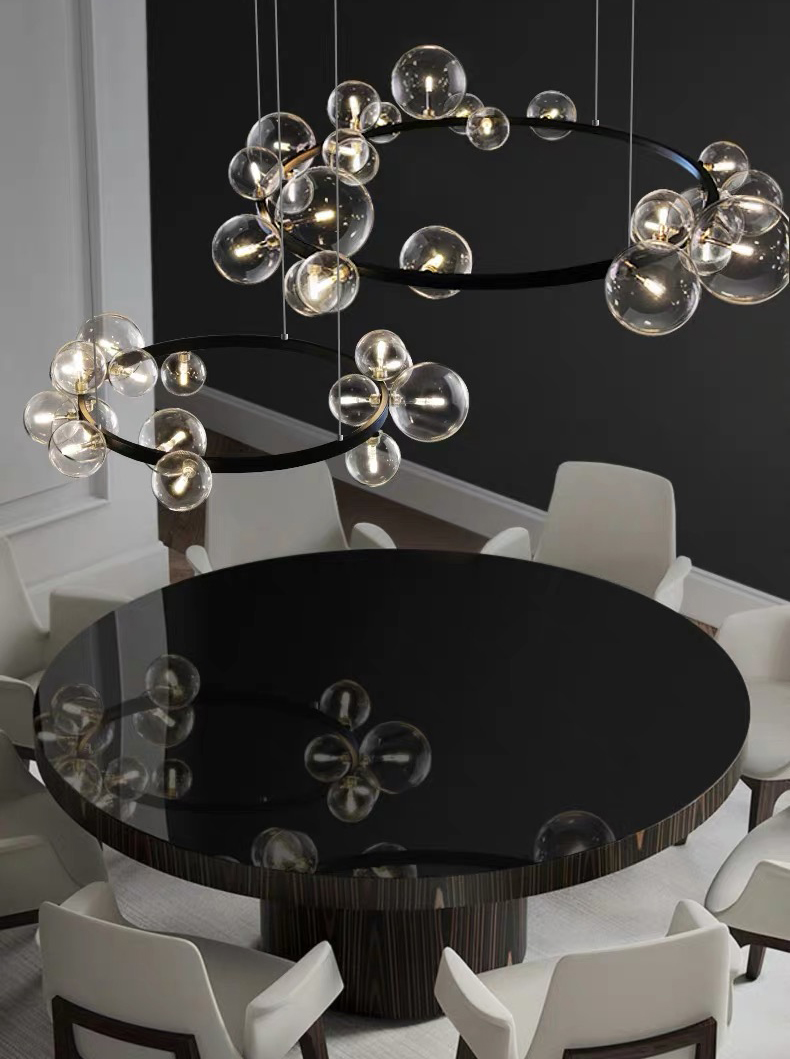 Modern simple art glass ball living room dining room led Chandelier P5660