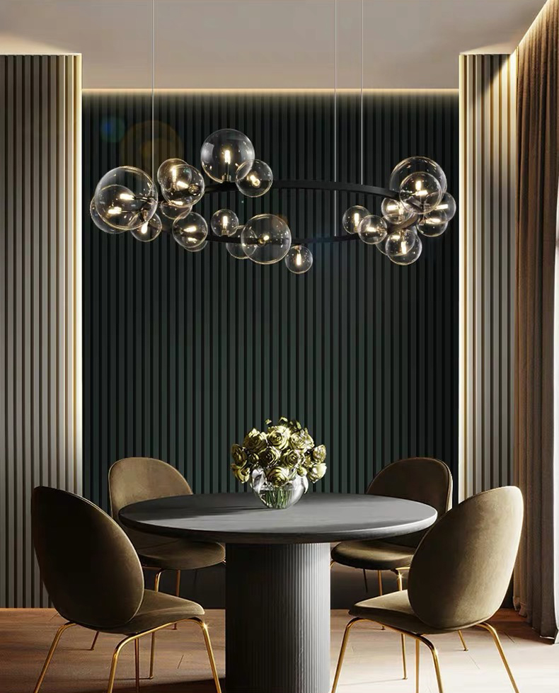 Modern simple art glass ball living room dining room led Chandelier P5660