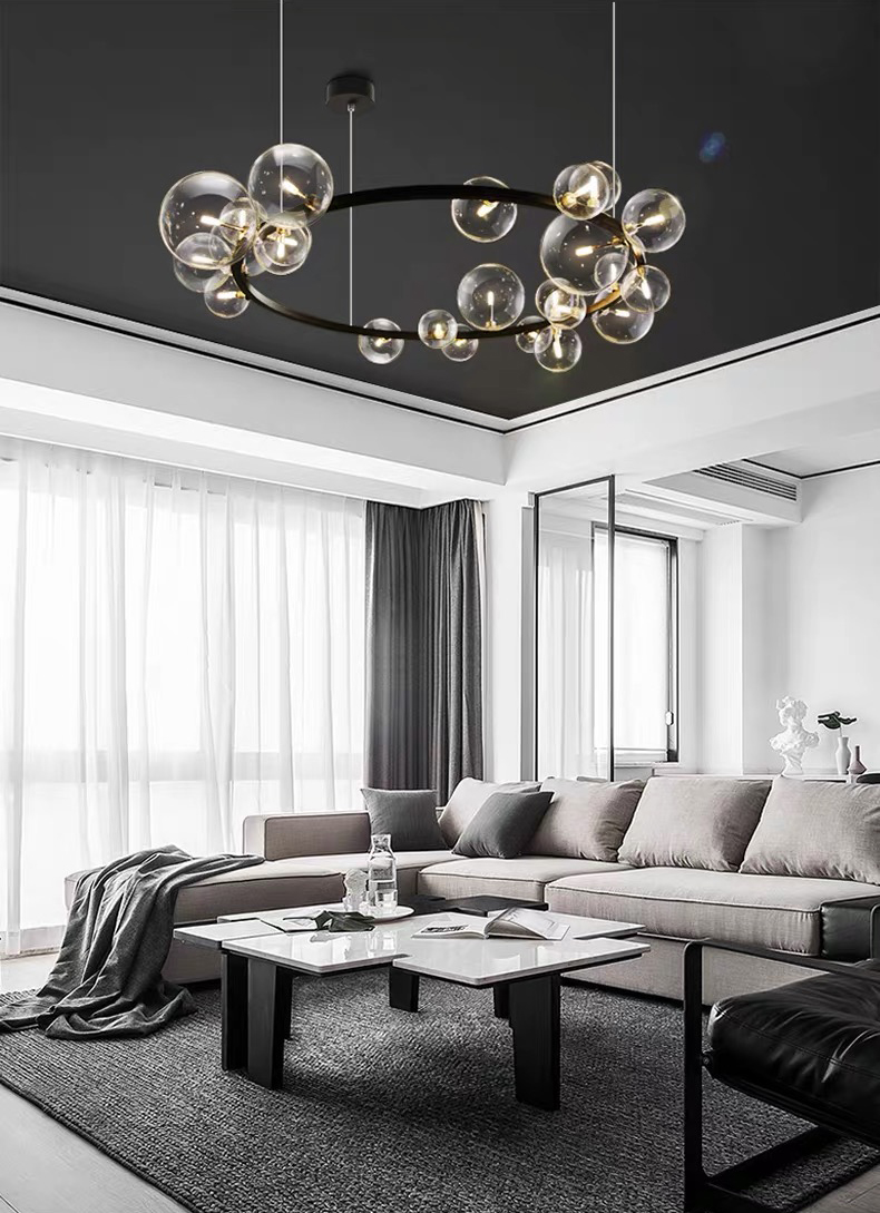 Modern simple art glass ball living room dining room led Chandelier P5660