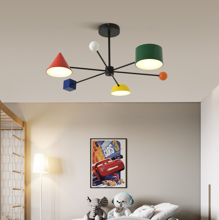 Modern simple art children's living room bedroom led Chandelier P5563