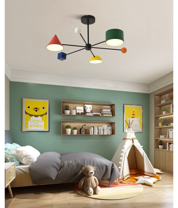 Modern simple art children's living room bedroom led Chandelier P5563