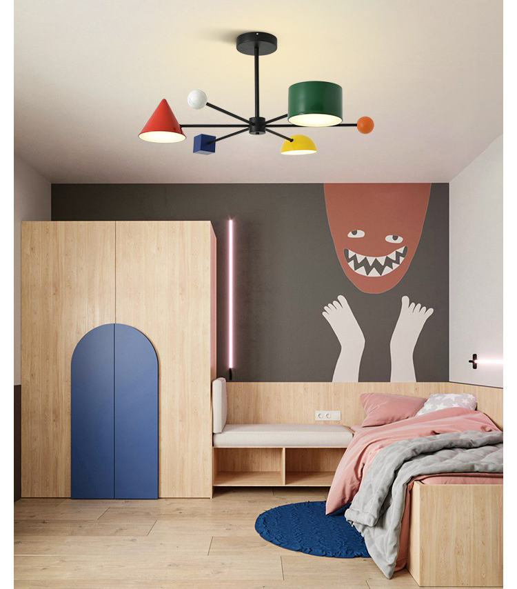 Modern simple art children's living room bedroom led Chandelier P5563