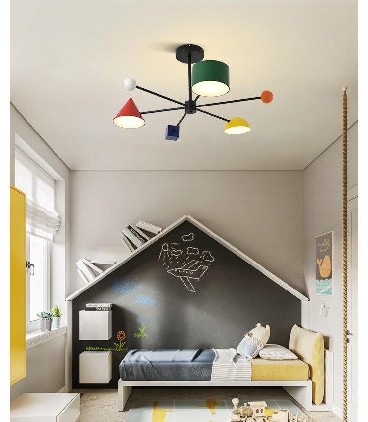 Modern simple art children's living room bedroom led Chandelier P5563