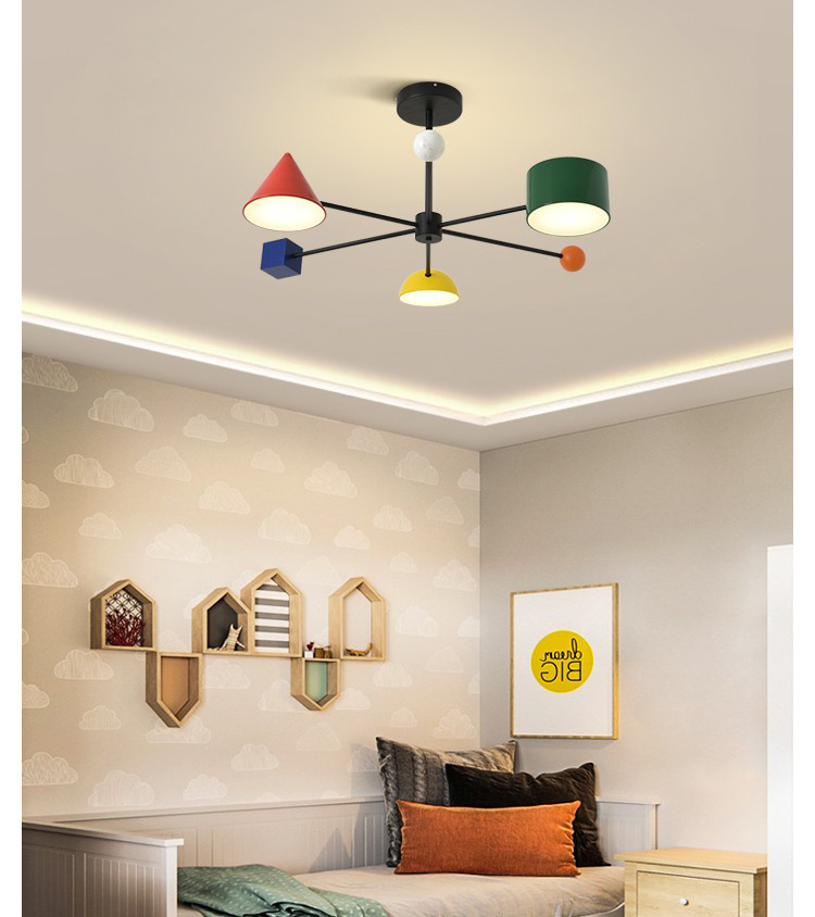 Modern simple art children's living room bedroom led Chandelier P5563