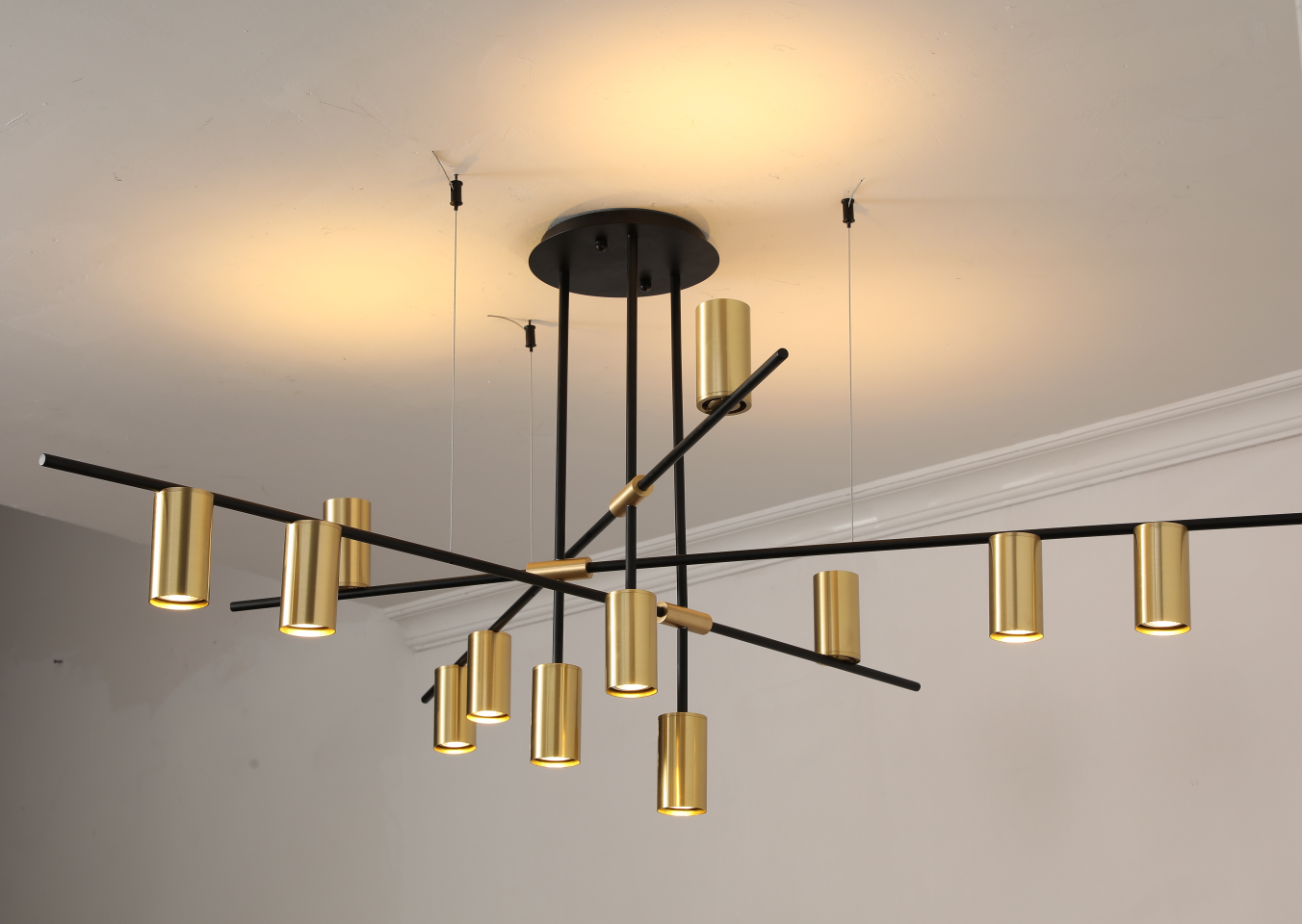 Modern simple art copper living room dining room led Chandelier D5016