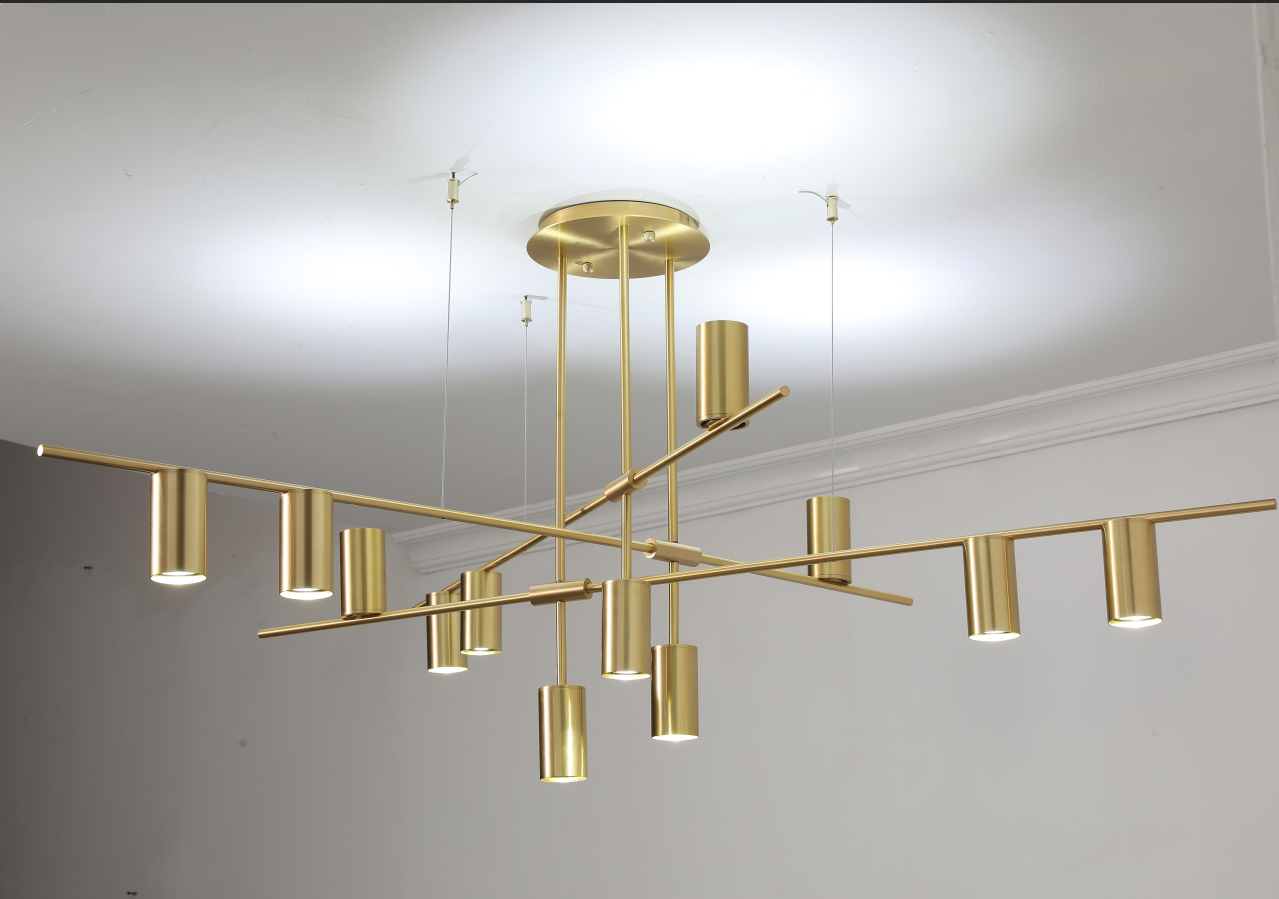 Modern simple art copper living room dining room led Chandelier D5016