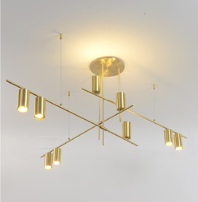 Modern simple art copper living room dining room led Chandelier D5016